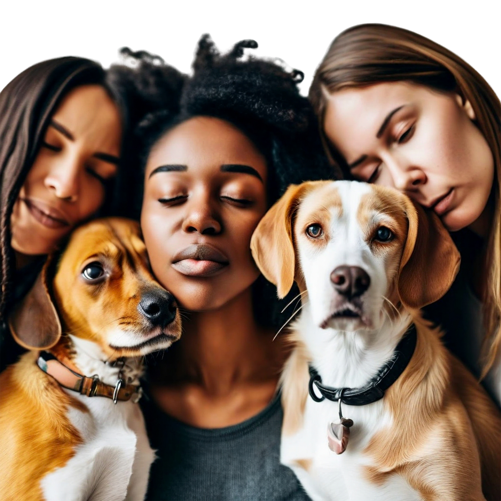 Dogs with their loving owners