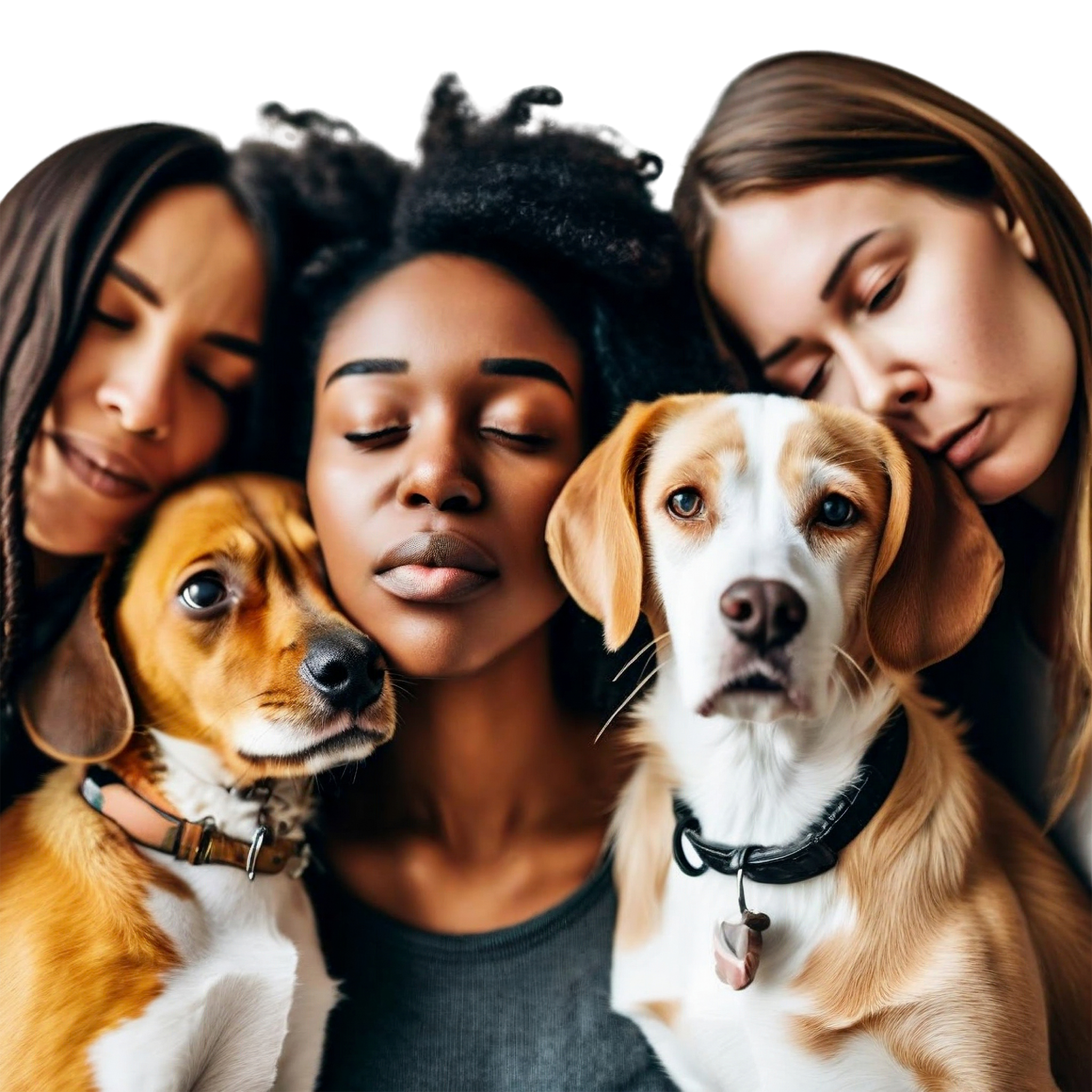 Dogs with their loving owners